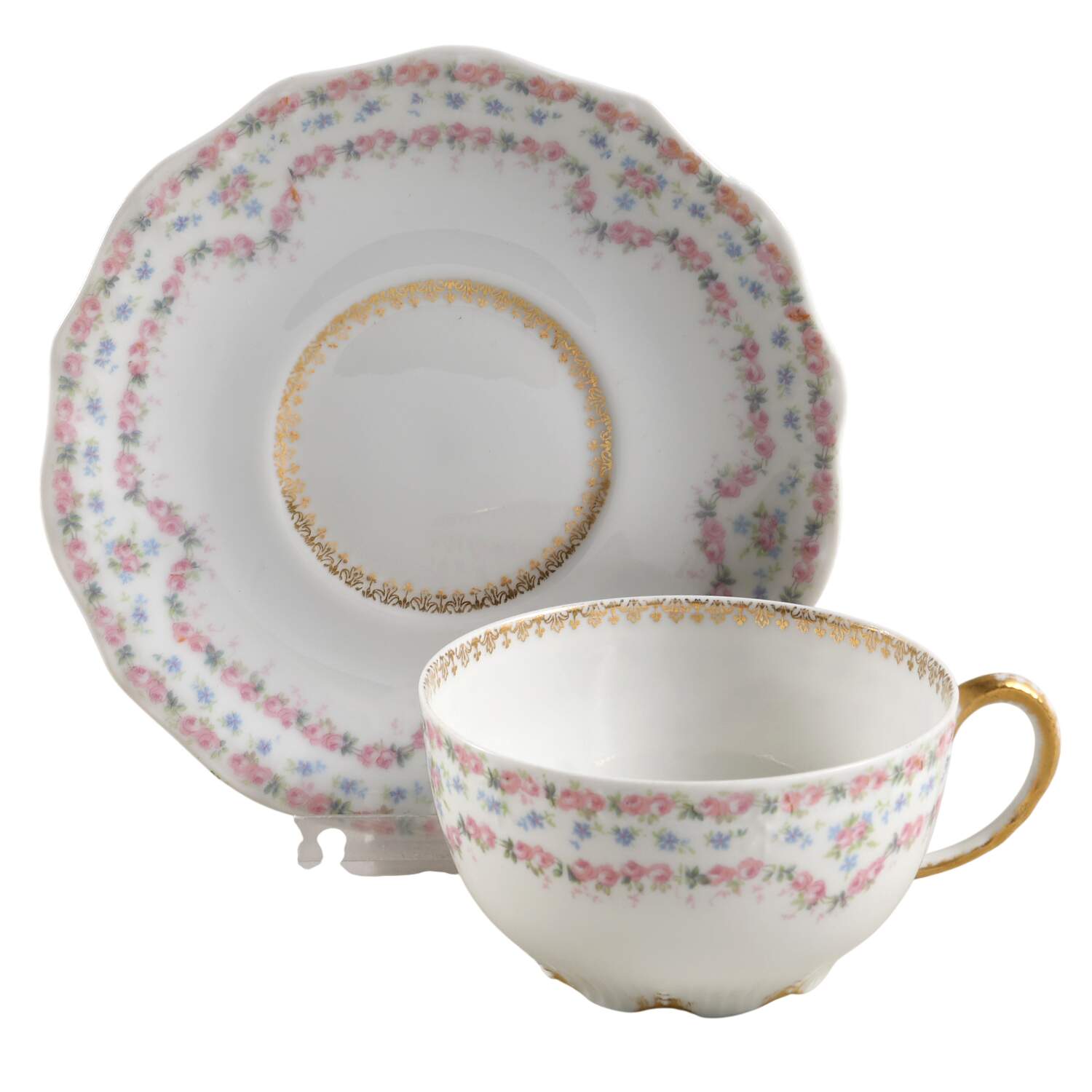 POY591 Flat Cup & Saucer Set by Jean Pouyat-1