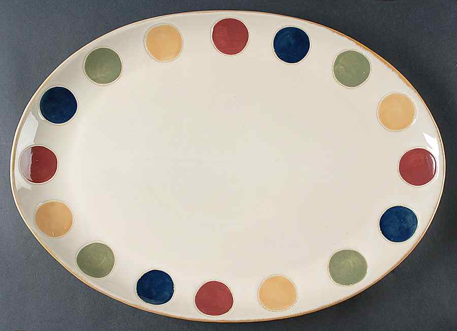 Dots 19" Oval Serving Platter by Pier 1-1