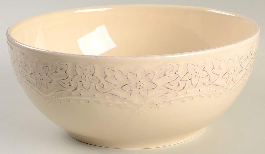 Lacey Cream 9" Round Vegetable Bowl by Pier 1-1
