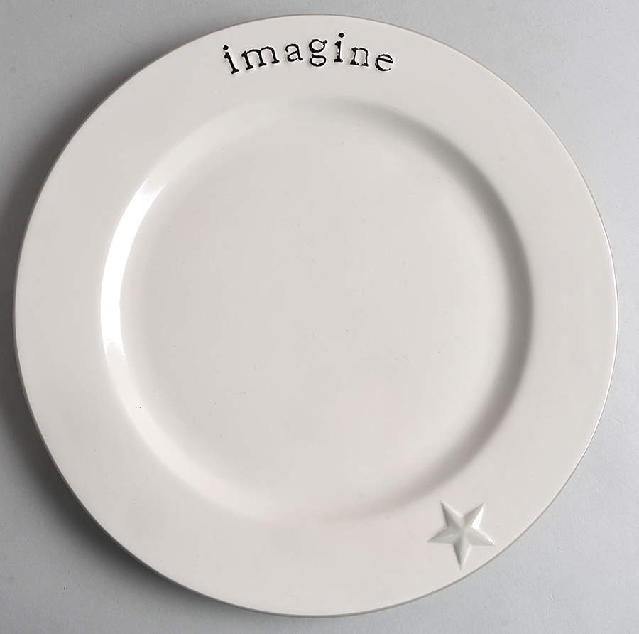 Word Expressions (Embossed Words) Service Plate (Charger) by Primitives By Kathy-1