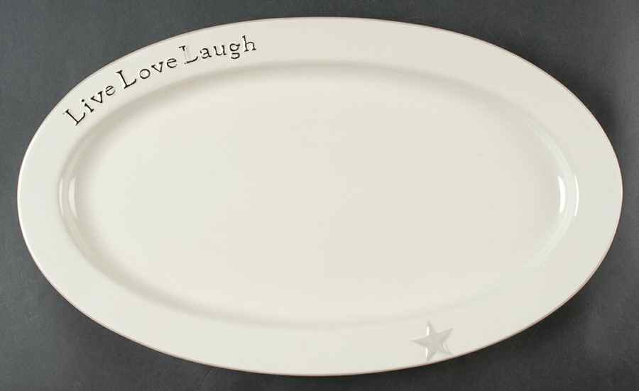 Word Expressions (Embossed Words) 17" Oval Serving Platter by Primitives By Kathy-1