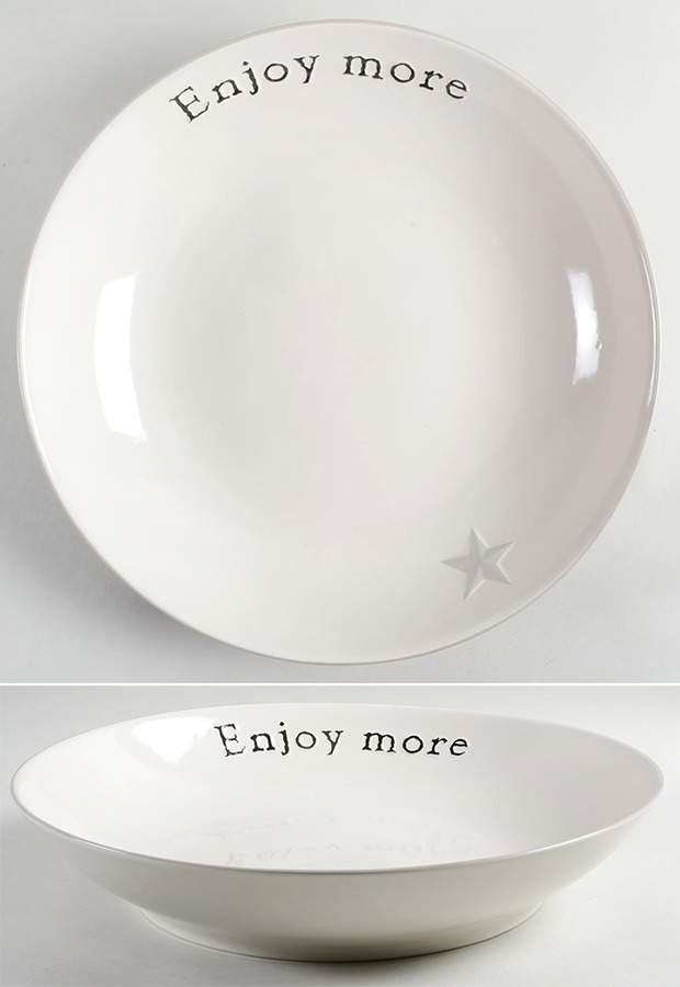Word Expressions (Embossed Words) 14" Pasta Serving Bowl by Primitives By Kathy-1