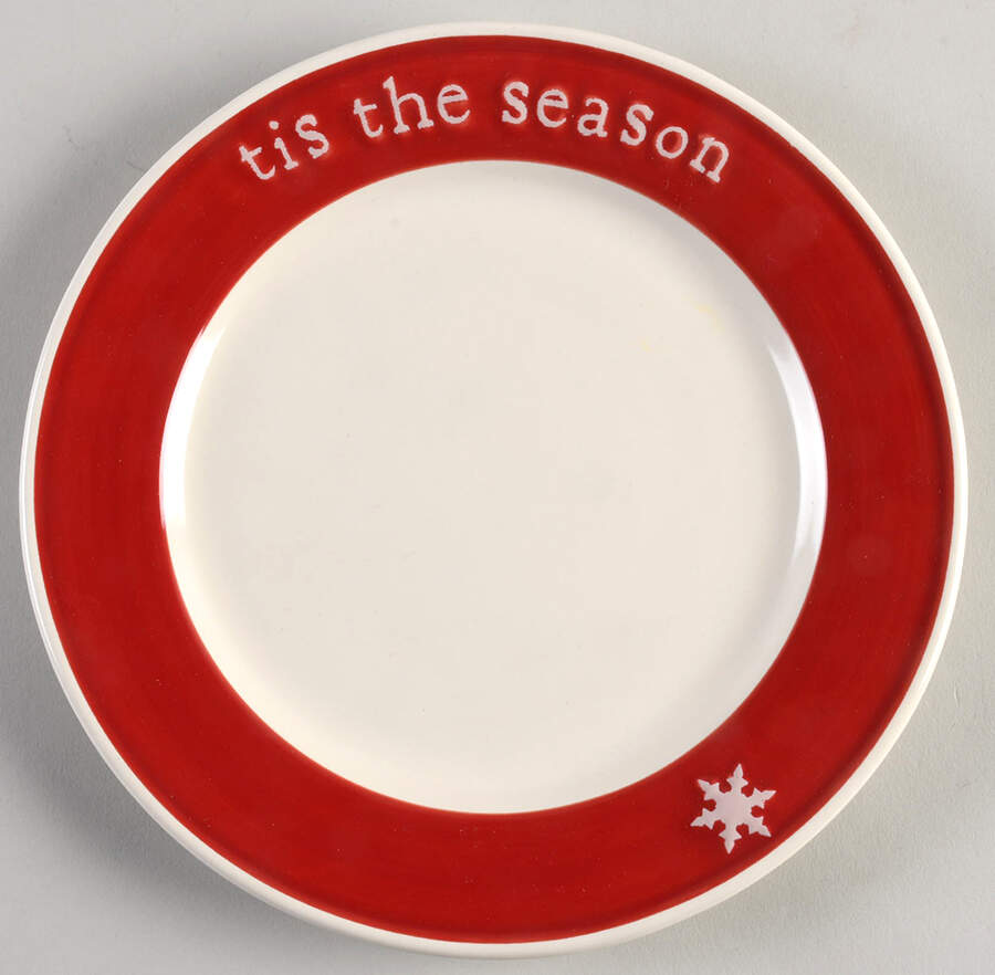Holiday Expressions (Embossed Words) Salad Plate by Primitives By Kathy-1