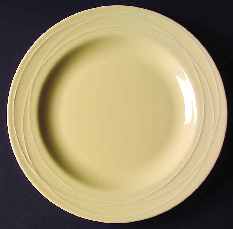 Spiral Yellow Dinner Plate by Pottery Barn China-1