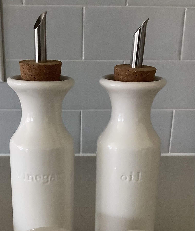Sausalito Off White Oil & Vinegar Jars with Drizzle Spouts by Pottery Barn China-1