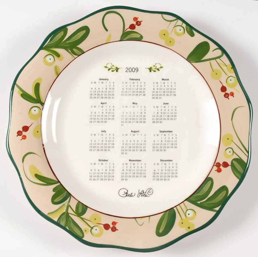 Home for the Holidays Calendar Plate by Paula Deen-1