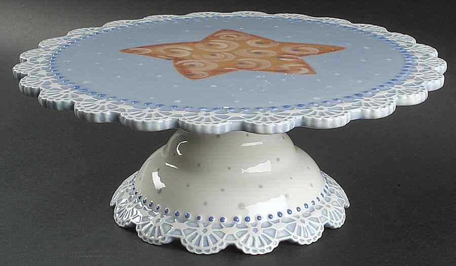 Sugar Cookie Suite 11" Diameter Pedestal Cake Stand by Paula Deen-1