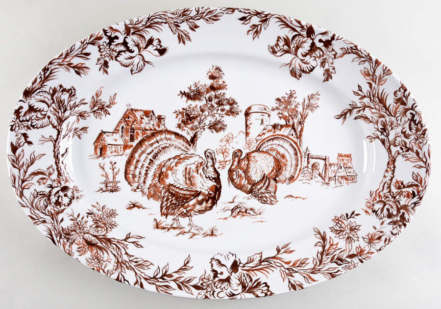 Turkey 21" Oval Serving Platter by Pillivuyt-1