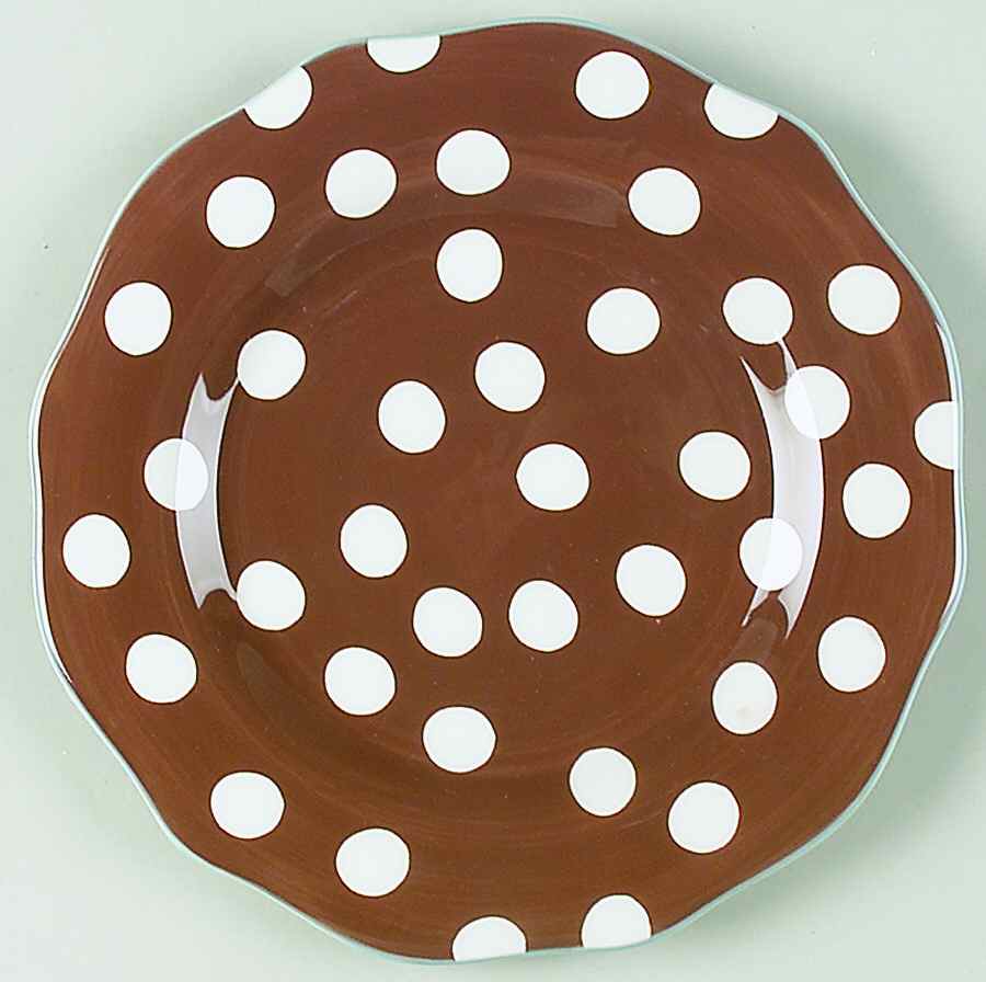 Dot Crazy Blue and Brown Salad Plate by Paula Deen-1