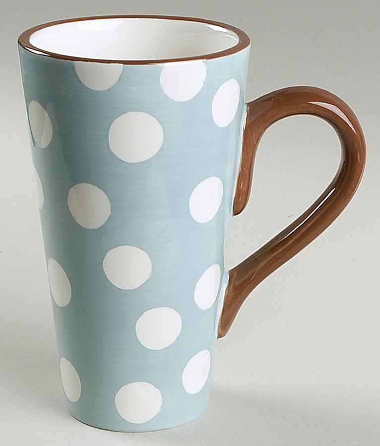 Dot Crazy Blue and Brown Latte Mug by Paula Deen-1