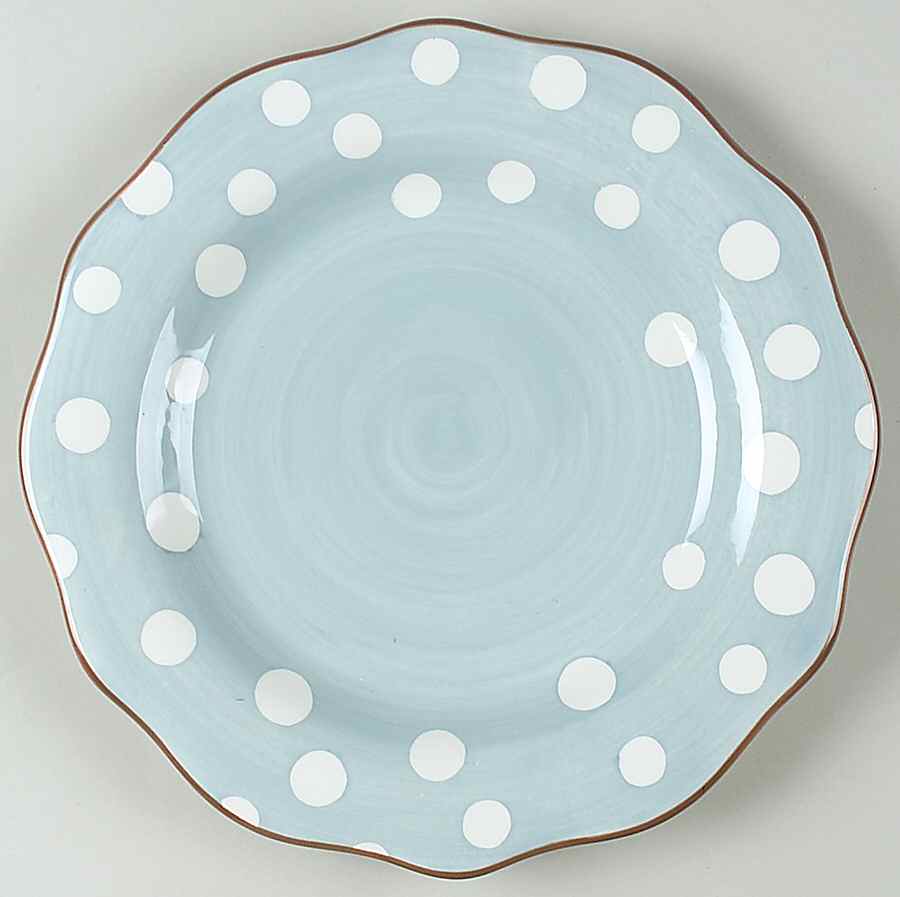 Dot Crazy Blue and Brown Dinner Plate by Paula Deen-1