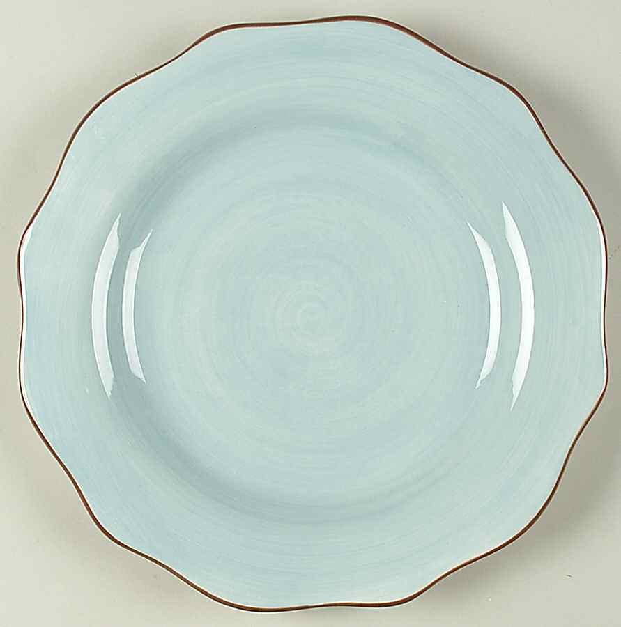 Dot Crazy Blue and Brown Dinner Plate by Paula Deen-1