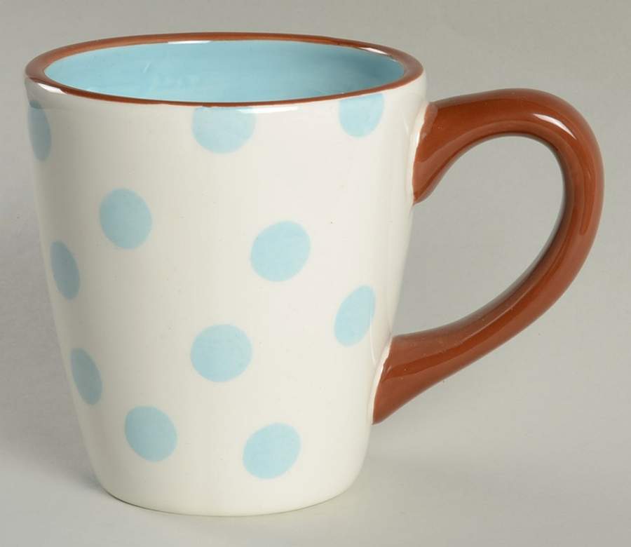 Dot Crazy Blue and Brown Mug by Paula Deen-1