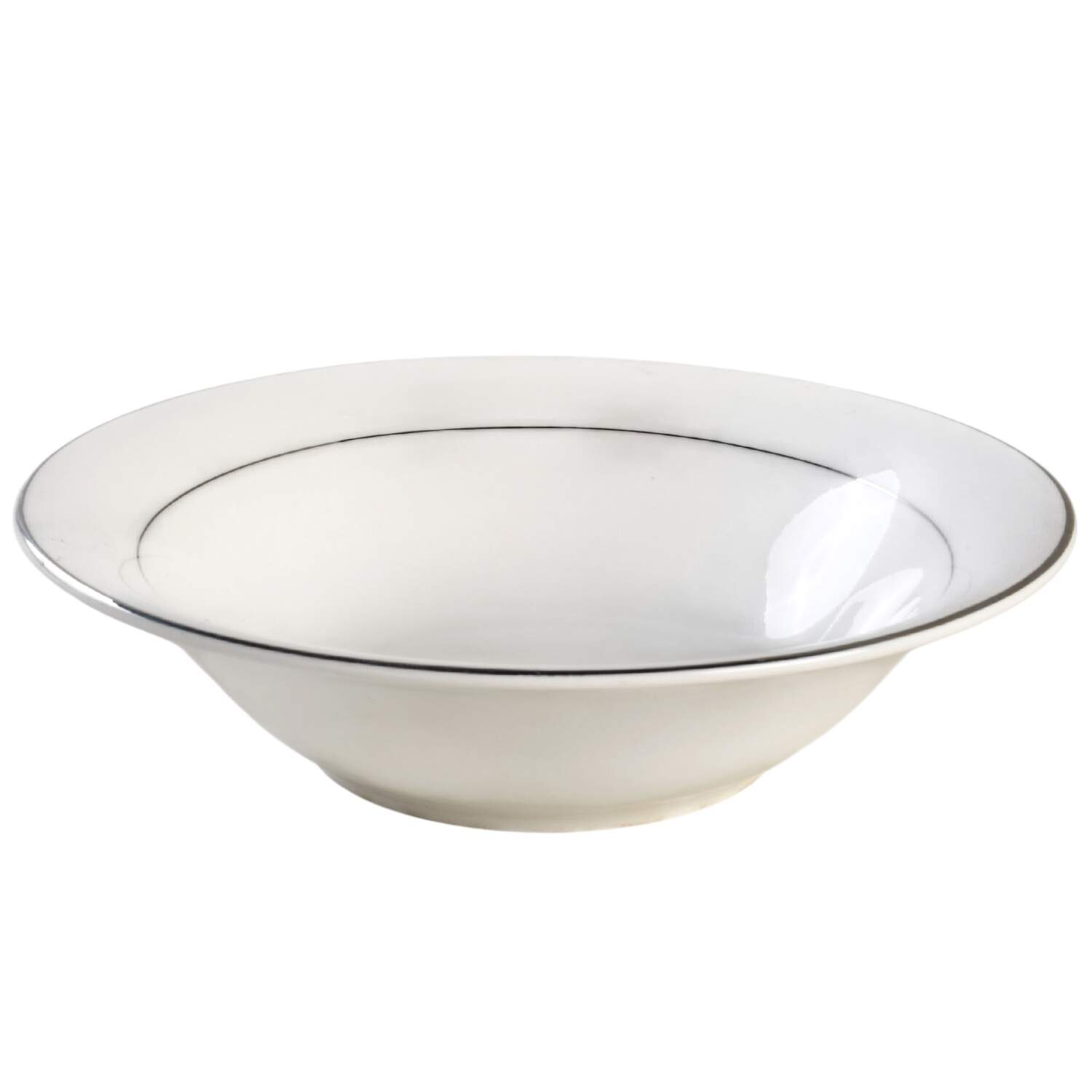 Double Platinum Band 9" Round Vegetable Bowl by Philippe Richard-1
