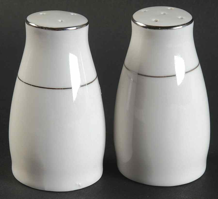 Double Platinum Band Salt & Pepper Set by Philippe Richard-1