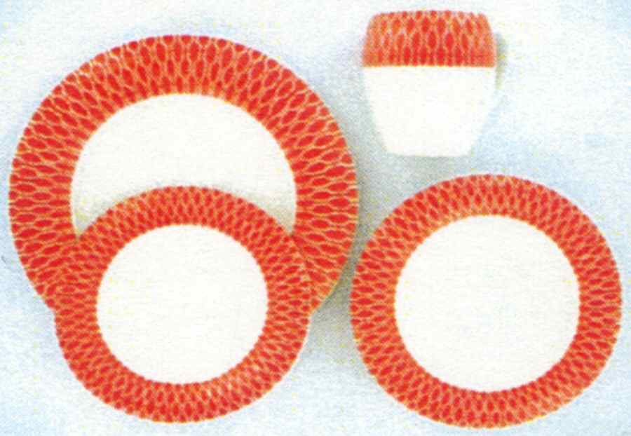 Pinwheel Solid Red Dinner Plate by Pedrini-1