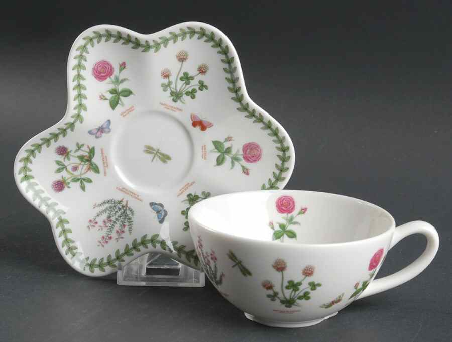 Botanic Garden Irish Flowers Flat Cup & Saucer Set by Portmeirion-1