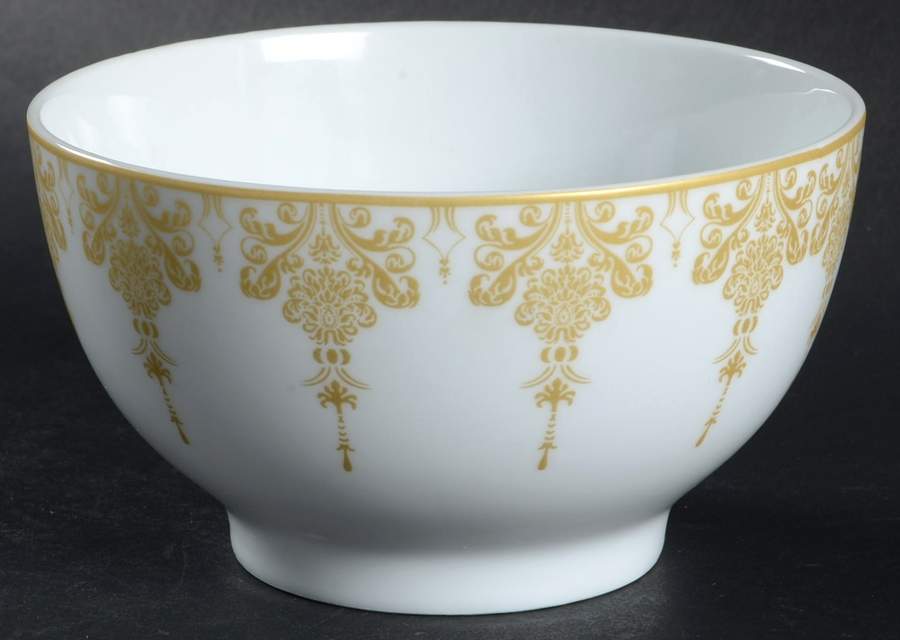 Golden Floral Soup/Cereal Bowl by Pier 1-1