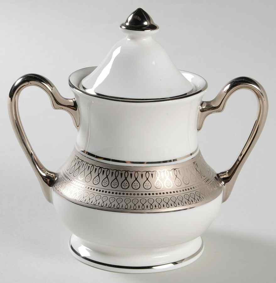 St Moritz (White Background) Sugar Bowl & Lid by Pickard-1