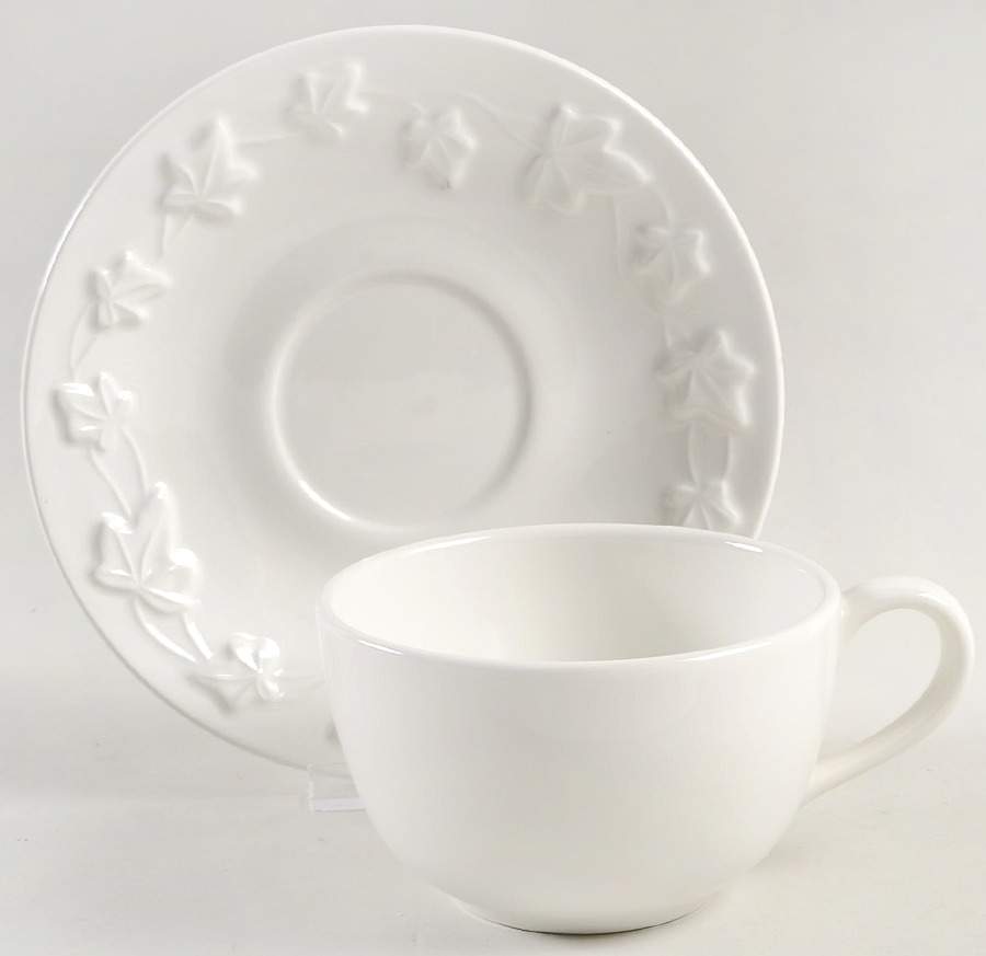 Vine Flat Cup & Saucer Set by Pottery Barn China-1