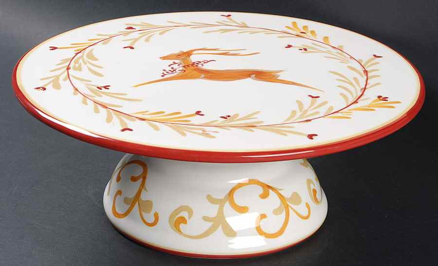 Winter Wonderland 11" Diameter Pedestal Cake Stand by Paula Deen-1