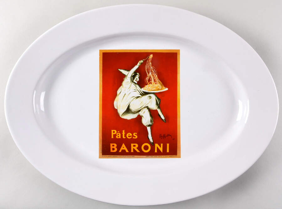 Vintage Posters 19" Oval Serving Platter by Pottery Barn China-1