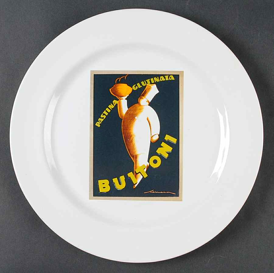 Vintage Posters Dinner Plate by Pottery Barn China-1