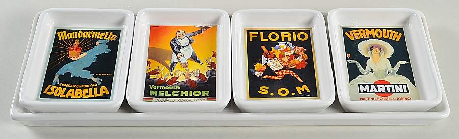 Vintage Posters 5pc Hors D"Oeuvres Set by Pottery Barn China-1