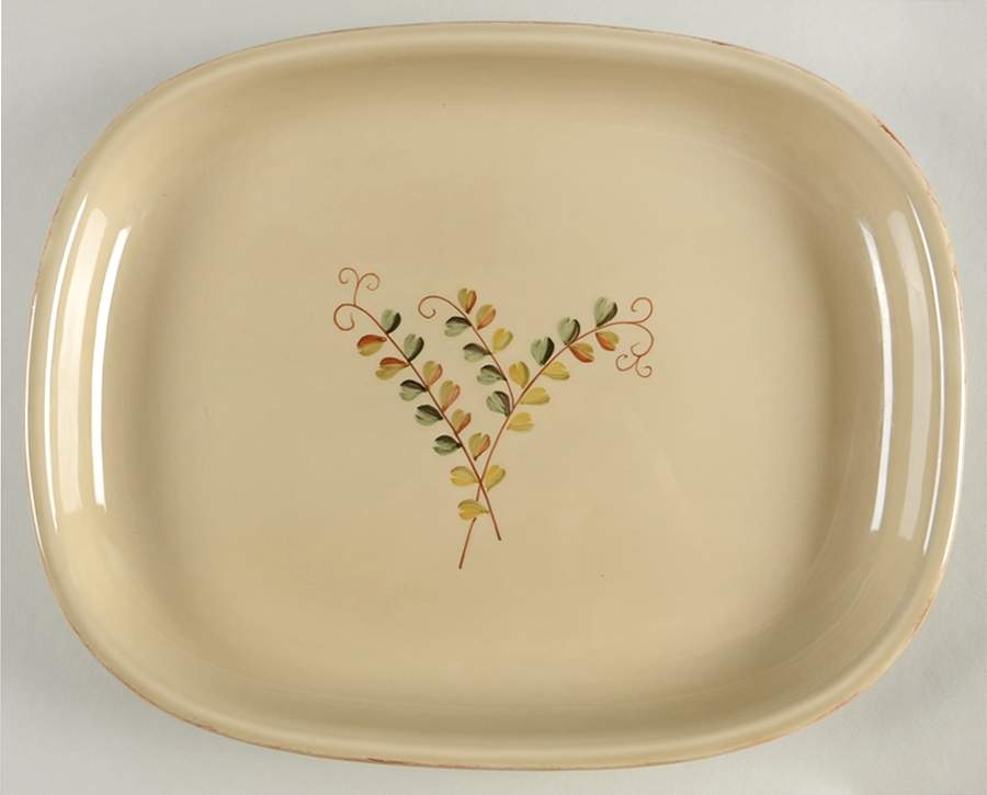 Ivory Leaf 14" Oval Serving Platter by Pier 1-1