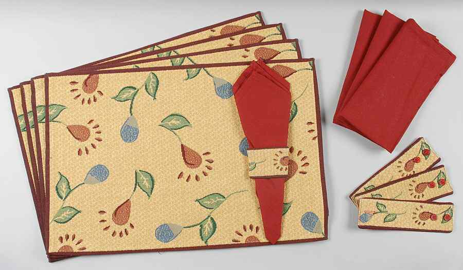 Palermo (12 Piece) Cloth Placemat, Napkins, Napkin Rings by Pfaltzgraff-1