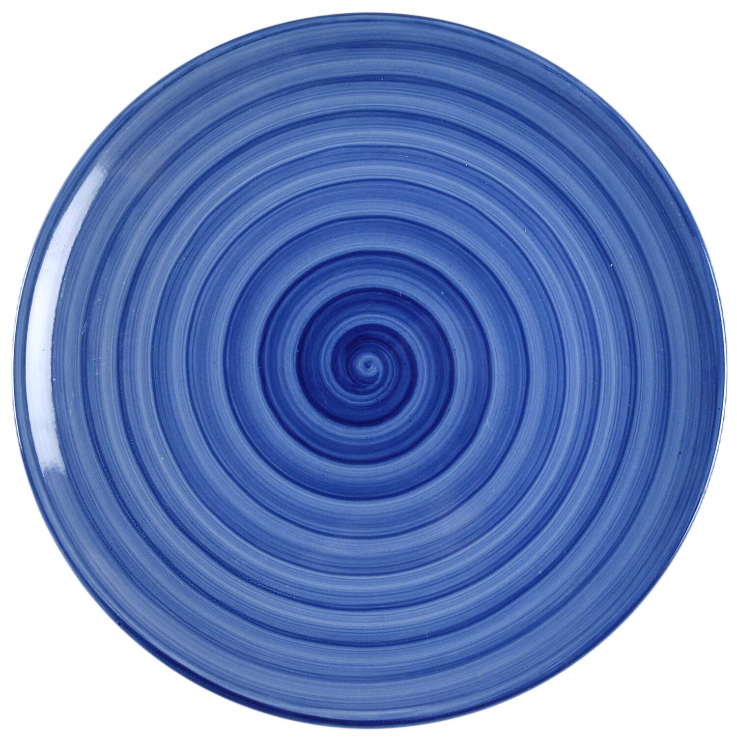 Swirl Ocean Blue Dinner Plate by Philippe Richard-1