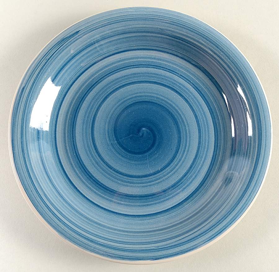 Swirl Ocean Blue Salad Plate by Philippe Richard-1