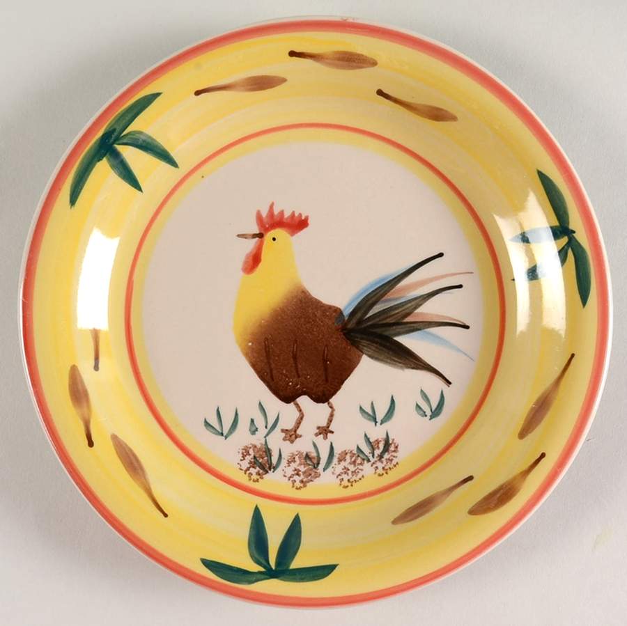 Country View Rooster Salad Plate by Philippe Richard-1