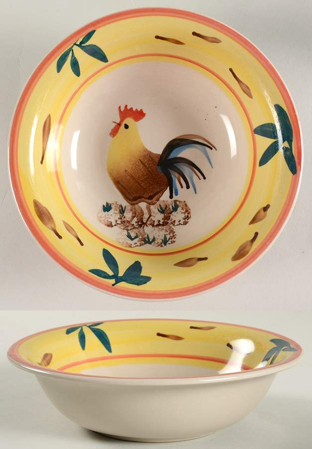 Country View Rooster Soup/Cereal Bowl by Philippe Richard-1