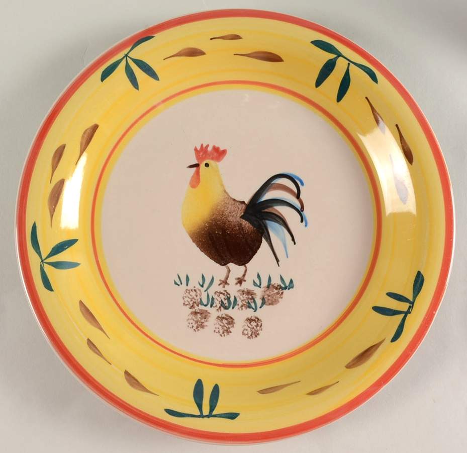 Country View Rooster Dinner Plate by Philippe Richard-1
