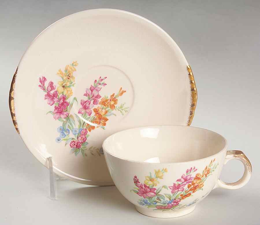 PCP258 Flat Cup & Saucer Set by Paden City-1