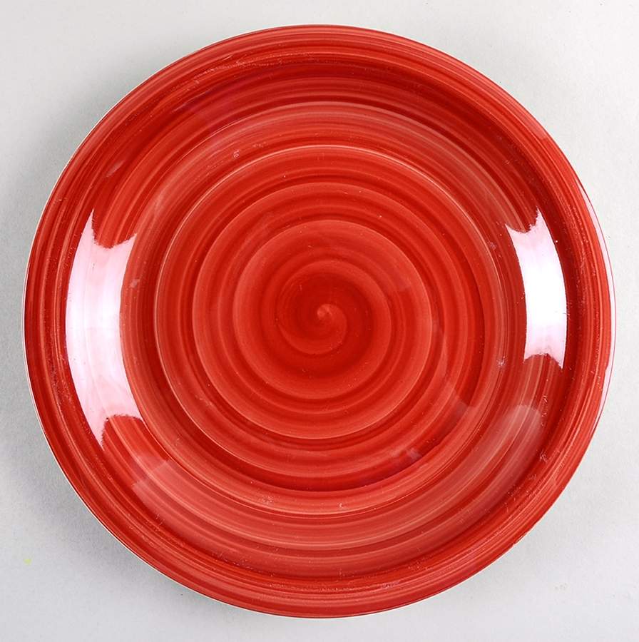 Swirl Cranberry Red Dinner Plate by Philippe Richard-1
