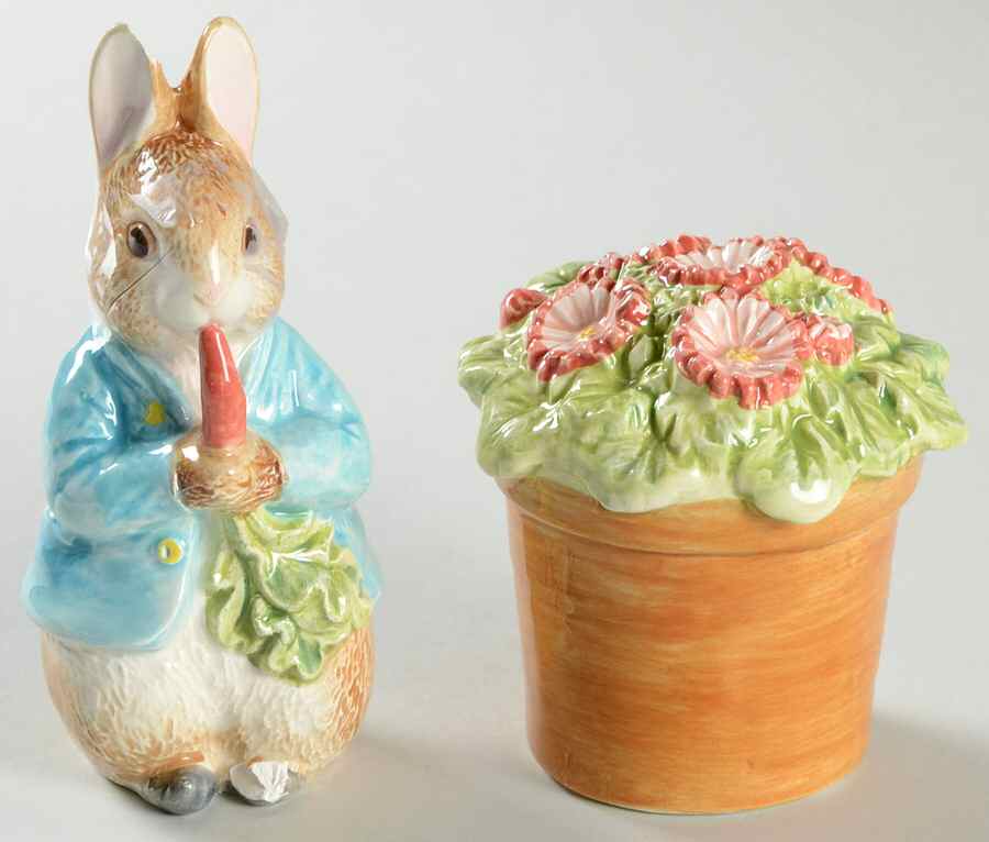 Beatrix Potter Figural Salt & Pepper Set by Pottery Barn China-1