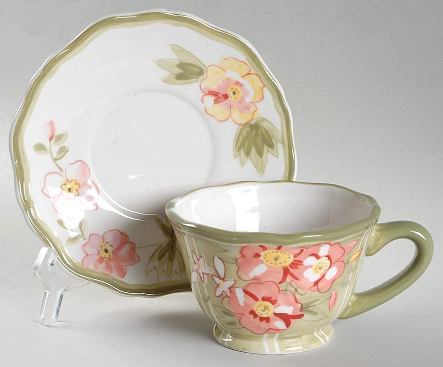 Audrey Flat Cup & Saucer Set by Pier 1-1