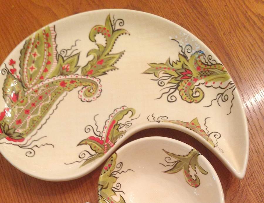 Paisley 12" Oval Serving Platter by Pier 1-1