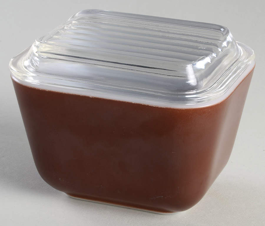 Old Orchard Small Refrigerator Jar & Lid by Pyrex-1