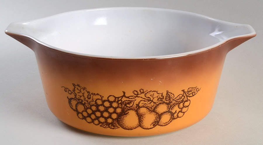 Old Orchard 2.5 Qt Round Casserole No Lid by Pyrex-1
