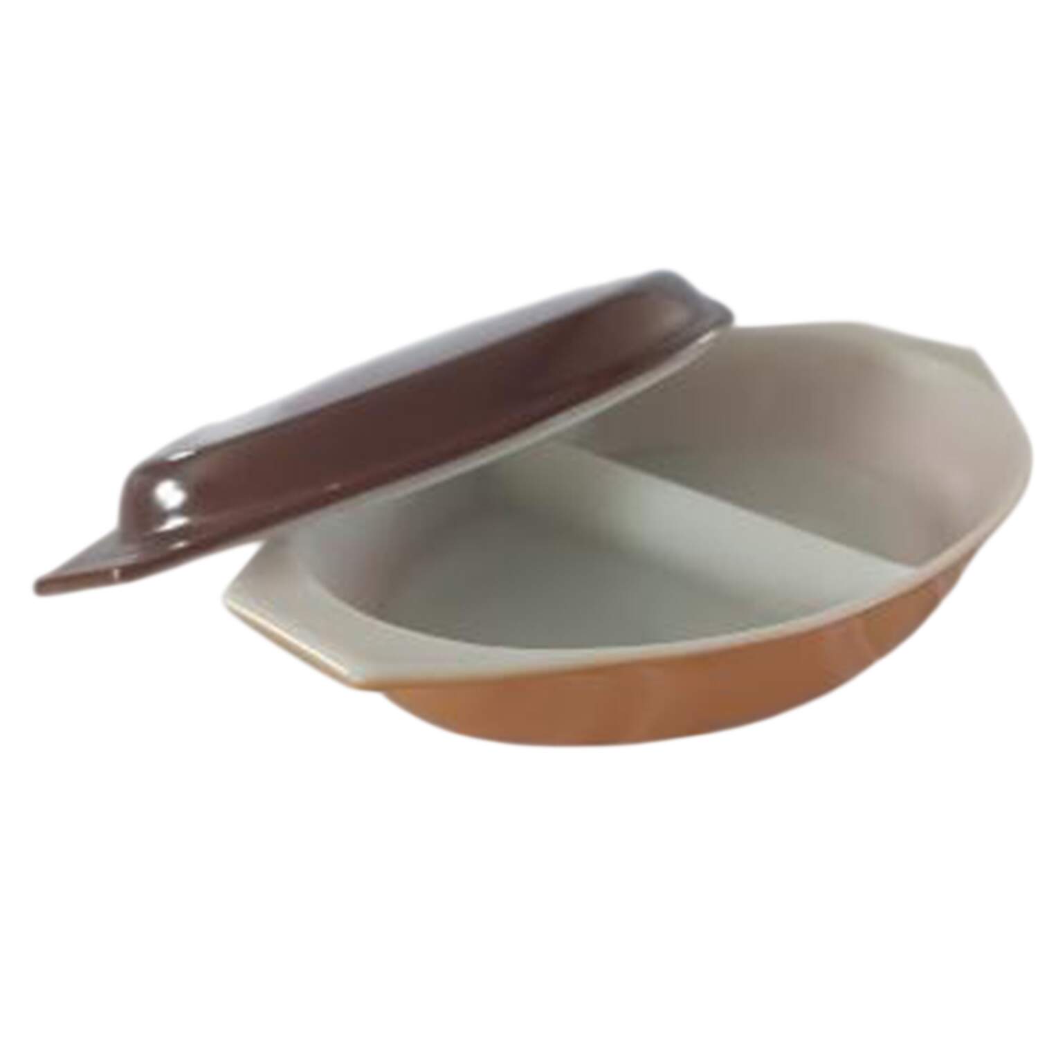Old Orchard 12" Oval Covered Divided Vegetable (ODV12 Base) by Pyrex-1