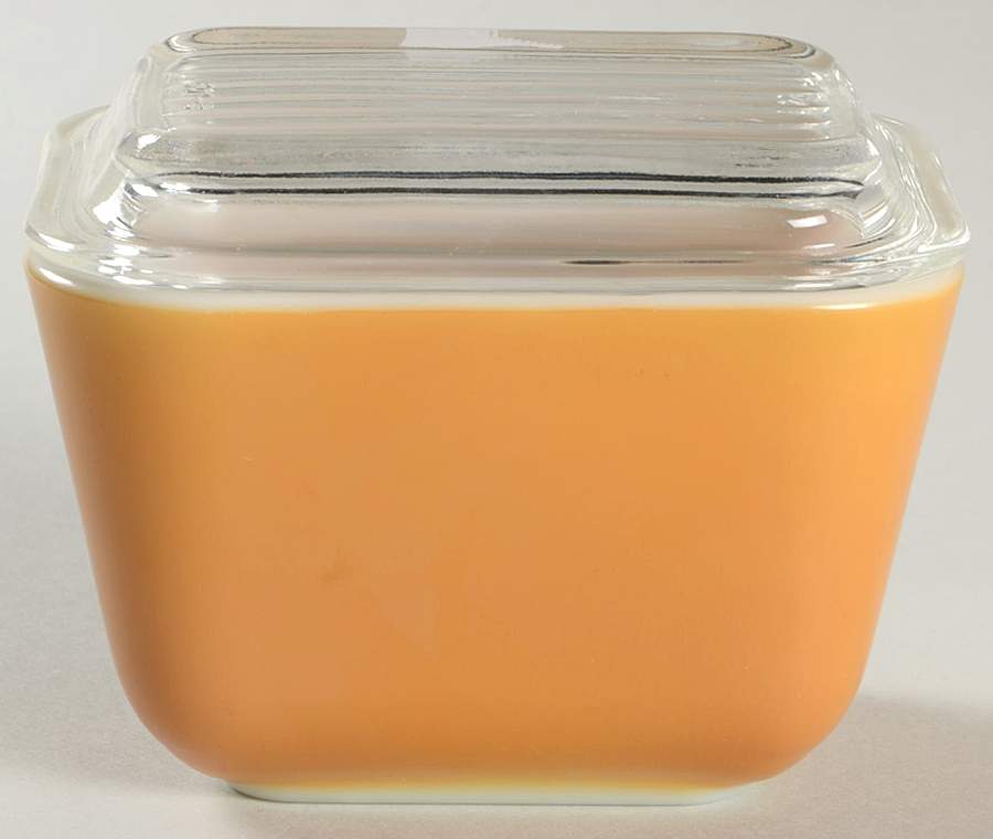 Old Orchard Small Refrigerator Jar & Lid by Pyrex-1