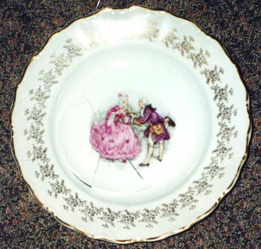 P1F1 Dinner Plate by Porcelaine de France-1