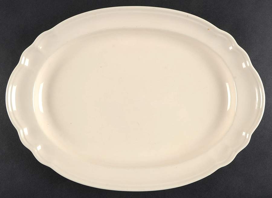 Color Medley Buff Glossy 14" Oval Serving Platter by Pfaltzgraff-1