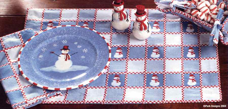 Snowman Check Cloth Placemat by Park Designs-1