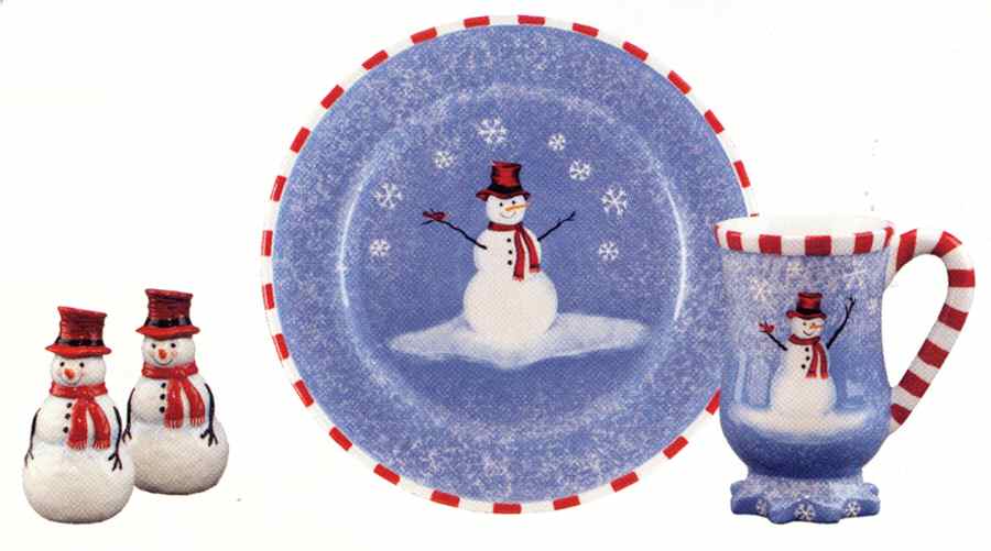 Snowman Check Salad Plate by Park Designs-1