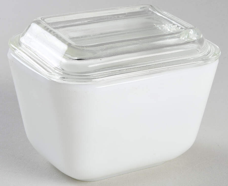 Opal (Milkglass) Small Refrigerator Jar & Lid by Pyrex-1