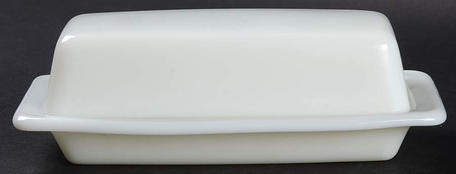 Opal (Milkglass) 1/4 Lb Covered Butter by Pyrex-1